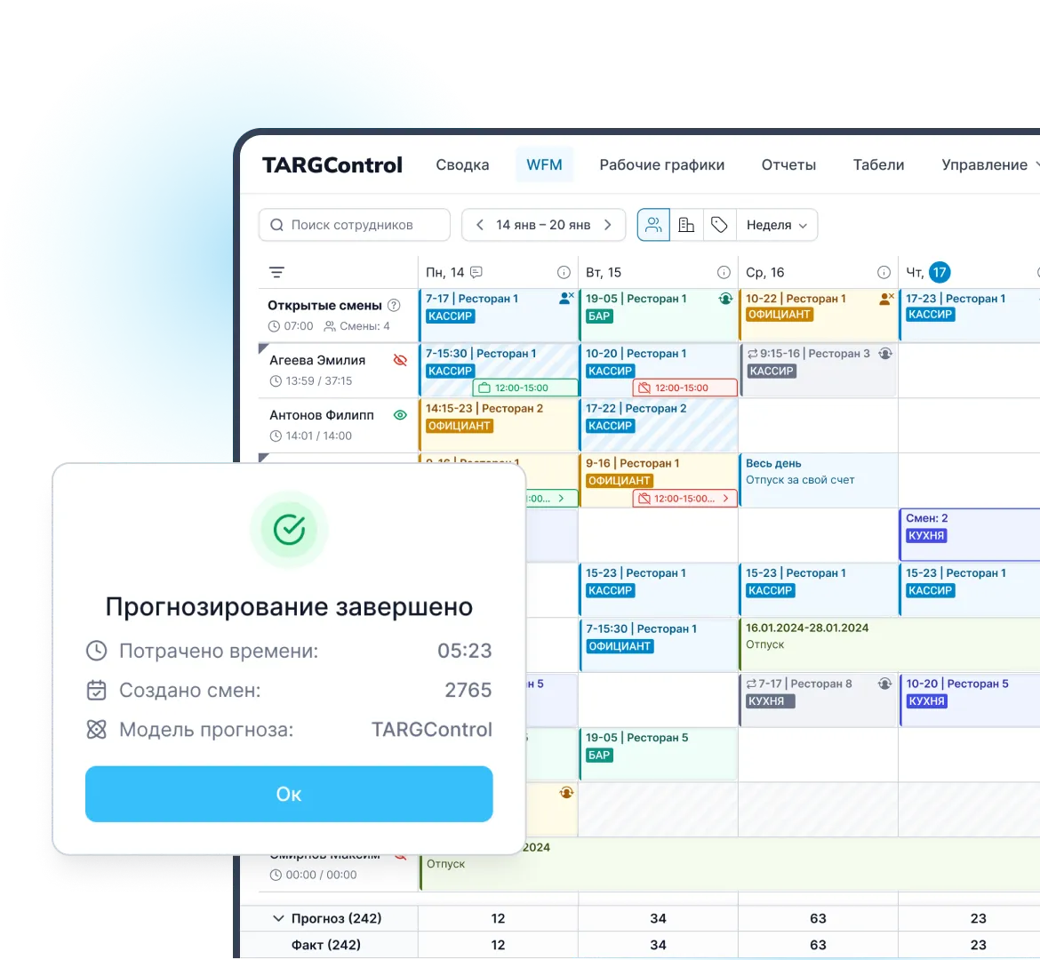 Планирование оптимальных графиков работы TARGControl